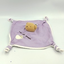 Doudou plat mauve blanc - , ours