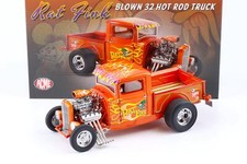 1:18 ACME 1932 Ford Blown 32 Hot Rod Truck Rat Fink Orange A1804102
