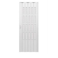 PORTE PLIANTE ACCORDÉON D'INTÉRIEUR DE PVC AVEC VERRE POIGNÉE 82x210 BLANC