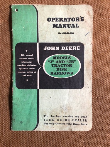 Vintage john deere operator - deere, operator's
