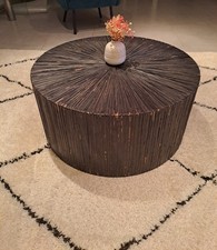 table basse noire  ronde en