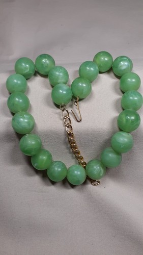 Collier vintage perles - , vertes