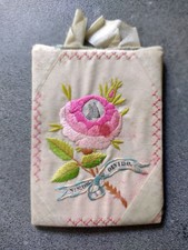 Ancien Scapulaire Religieux - Na. Sa. DEL OLVIDO - Broderie Soie - 19ème Siècle