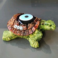 Figurine Tortue Déco Porte-Bonheur. Carapace Avec Oeil Protection En Verre