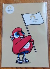 Mascotte avec le drapeau Olympique carte #5 Panini Paris 2024 Jeux Olympiques