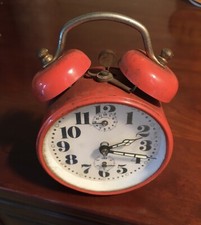 ancien reveil jaz orange vintage 