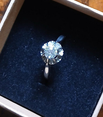 Bague gris et diamant - bague,
