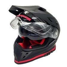 Casque Moto Intégral Enduro/Motard Moto Guzzi FF V85 Noir Mat/Rouge