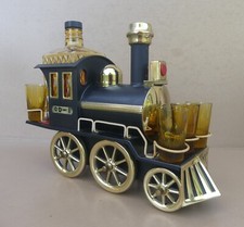 Ancienne cave à liqueur boite à musique locomotive vintage déco FONCTIONNE