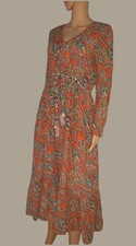 * LEON & HARPER *- Robe longue orange Motif fleuri et animalier Taille S