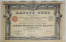 Banque Tour de Garde Action De 500 Frs 1927
