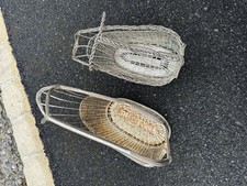 Titre : Lot de 2 corbeilles à vin en métal tressé – porte-bouteille vintage