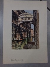 Lithographie Aldo Raimondi Venise Pont des Soupirs