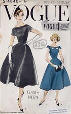 Patron De Couture Vintage Vogue Année 1957 B32″ Robe (2312) VOGUE S-4840