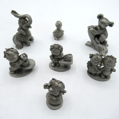 Pewter figurines assorted - assorted, lot