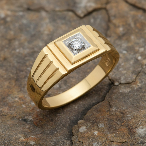 Bague visage carré homme - , en