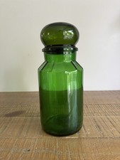 Pot / Bocal en Verre Moulé Vert  - Style Apothicaire - Déco Vintage