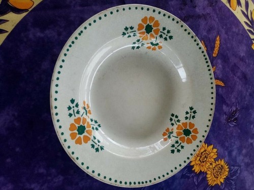 Assiette creuse ancienne - assiette,
