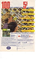 PUBLICITE DE PRESSE.  ADVERTISING. 100 FICHES ANIMAUX /  LA GUILDE / 1986