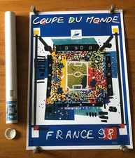 superbe grande affiche officelle )) COUPE DU MONDE FRANCE 98 et tube d'origine