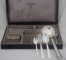 Ercuis Cambodge, petite Coquille ménagère 37 pièces métal argenté excellent état