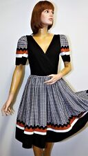 French Vintage 80s Haute couture JACQUELINE LECHAT CANNES gingham dress size 4 