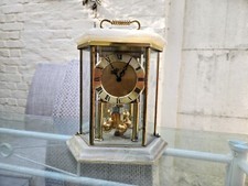 Horloge Pendule Kundo Marbre Sous Cloche En Verre Made In Germany 400 Jours 