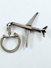 PORTE-CLES - Avion 3D Métal, CHOCOLAT LANVIN Dijon 1960s - Vintage