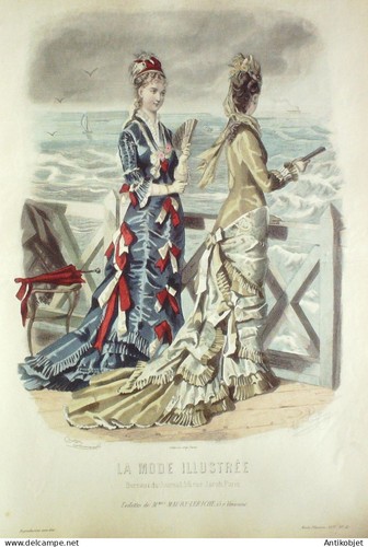 Gravure mode illustree 1877 - gravure,