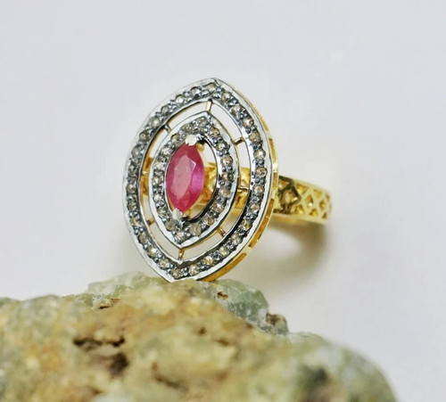 Bague victorienne rubis - victorienne, &