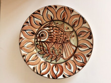 Assiette Vintage 30cm - Terre Cuite - Poisson - de Poterie Porches Portugal.