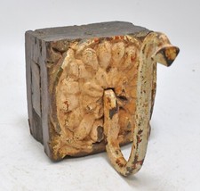 Ancien en Bois Tenture Murale 1 Crochet Suspension Original Vieux Main Sculpté