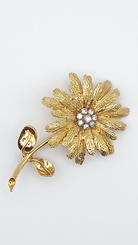 Superbe broche fleur - superbe, ciselées