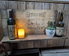 Étagère Old Dublin Whisky Murale Caisse Vintage BAR Du Plateau 80cm Bois