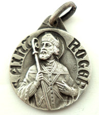 PENDENTIF MEDAILLE ARGENT VINTAGE SILVER MEDAL PENDANT - SAINT ROGER