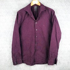 Calvin Klein Chemise Habillée Homme 41/16 Violette Rayée Slim Manches Longues