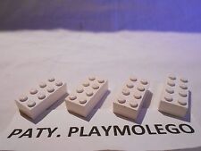 Lot de 4 briques Lego 2x4 de couleur blanche ref.3001