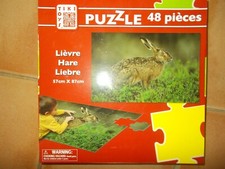 puzzle 48 pieces tiki toys.  lievre .  enfant +  3ans  57x87cm