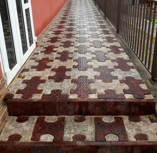 Moule béton puzzle pavés - béton,