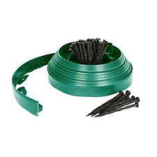 1x Bordures de Pelouse et de Chemin en Plastique Flexible 10m x 4cm Vert Jardin