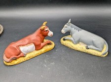 Ancien 2 grand santon âne  et