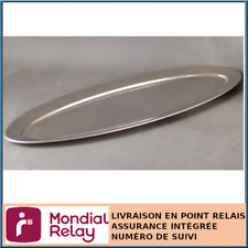 GRAND PLAT TORPILLEUR OVALE EN ACIER INOX - BOUILLET BOURDELLE - Longueur 65 cm