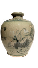 Chinois Ming Ou Dynastie Qing Bleu et Blanc Porcelaine Pot Vase