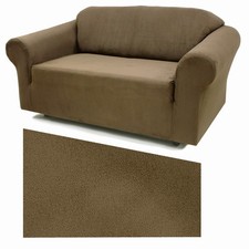 Stretch Suede Chestnut Furniture Cover Loveseat 731