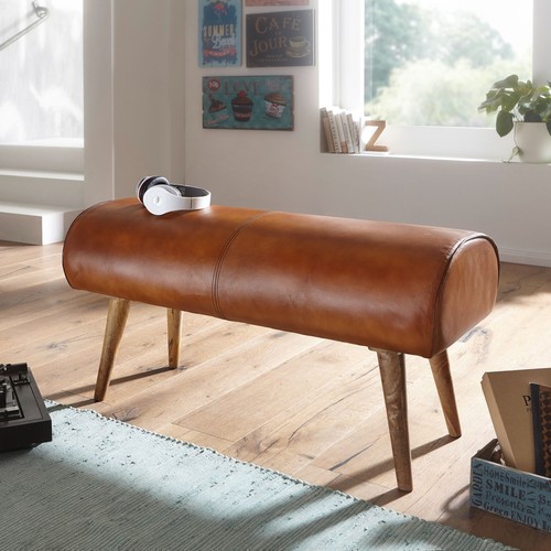 Finebuy banc cuir véritable - finebuy, /