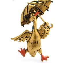 Broche Canard Et Son Parapluie