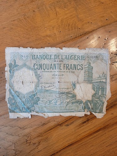 Algérie billet ancien - billet,