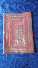 ANCIEN COUVRE LIVRE CUIR MARRON ORANGE DECOR DORE CALL CANLYS POCHETTE VINTAGE