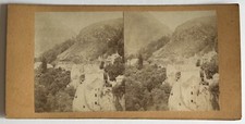 Ville Lieu à identifier Montagne c1865 Photo Stereo Albumine Vintage P77L4n