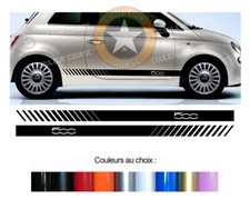 2 BANDES BAS DE CAISSE PORTES POUR FIAT 500 ABARTH AUTOCOLLANT STICKER BD500-43